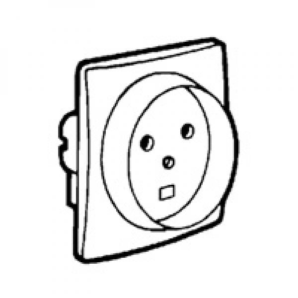Photo Socle 2P+T  vis avec clips de protection dimensions 95x95mm | Ref : 055452