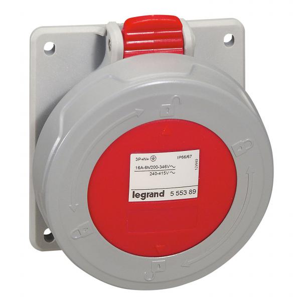 Photo Prise à entraxes unifiés P17 IP66/67 16A - 380V~ à 415V~ - 3P+N+T | Ref : 555389