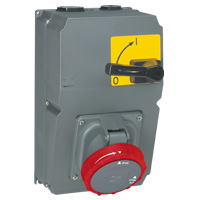 Photo Coffret monoprise Hypra IP66/67 - 55 - 1 prise 3P+T 125A 380V~ à 415V~ , 1 interrupteur sectionneu | Ref : 059114