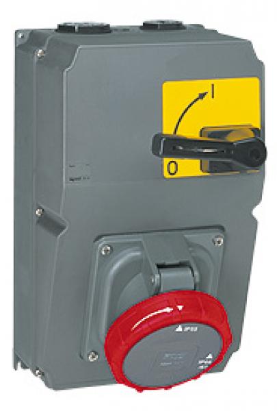 Photo Coffret monoprise Hypra IP66/67 - 55  -  1 prise 3P+N+T 125A 380V~  415V~ , 1 interrupteur sectionn | Ref : 059115