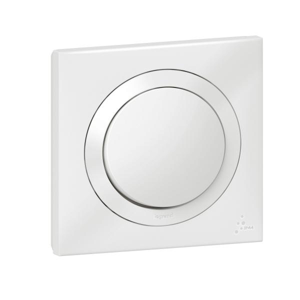 Photo Interrupteur ou va - et - vient dooxie IP44 10AX 250V~ livré avec plaque carrée blanche | Ref : 600013