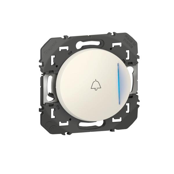 Photo Poussoir simple avec voyant lumineux et marquage sonnette dooxie 6A 250V~ finition blanc | Ref : 600018