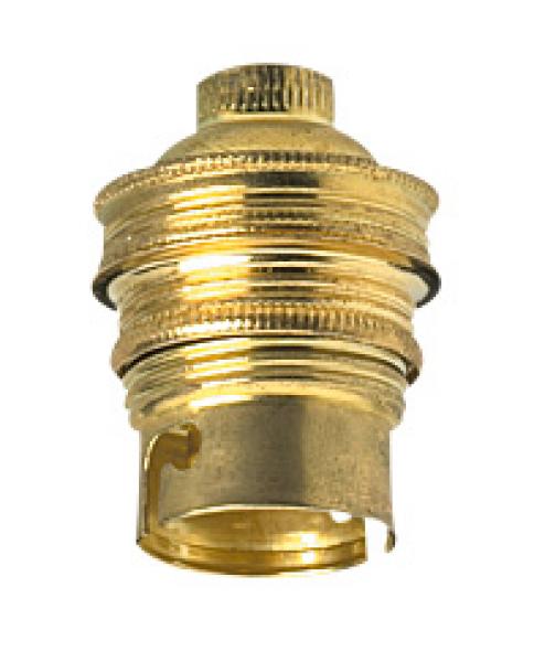 Photo Douille culot B22  raccord filet et double bague matire mtallique 4A 150W | Ref : 060008
