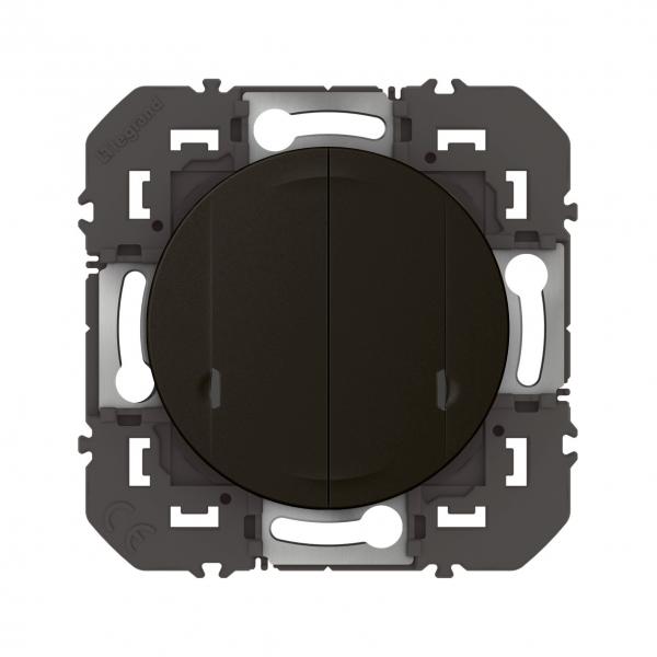 Photo Interrupteur double connect avec neutre 2x250w dooxie with Netatmo noir velours | Ref : 600282