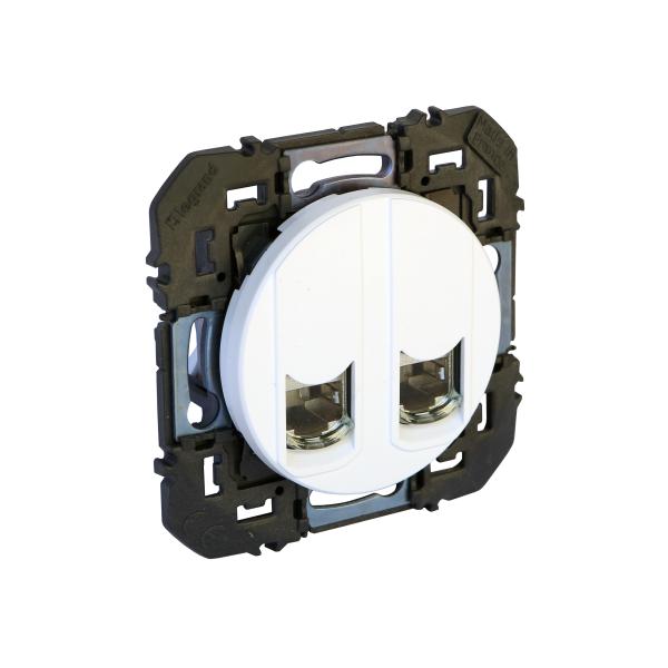 Photo Double prise RJ45 catgorie6 STP dooxie finition blanc | Ref : 600378