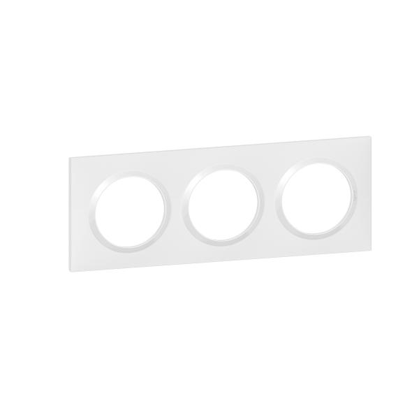 Photo Plaque carrée dooxie 3 postes finition blanc | Ref : 600803