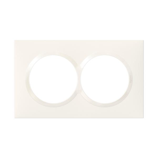 Photo Plaque carre spciale dooxie 2 postes avec entraxe 57mm finition blanc | Ref : 600807