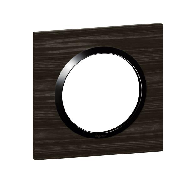 Photo Plaque carrée dooxie 1 poste finition effet bois ébène | Ref : 600881