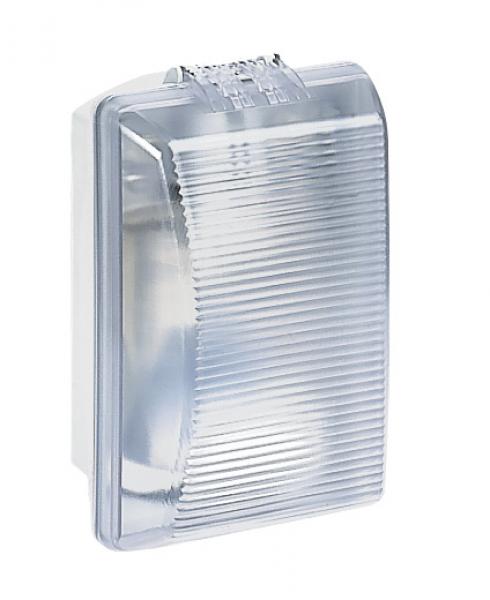 Photo Hublot rectangulaire tanche Plexo avec diffuseur clair pour lampe E27 | Ref : 062400