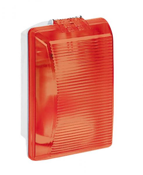 Photo Hublot rectangulaire tanche Plexo avec diffuseur rouge pour lampe E27 | Ref : 062402