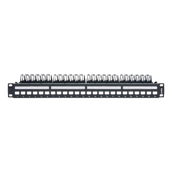 Photo Panneau de brassage Linkeo C  quiper de 24 connecteurs RJ45 Keystone | Ref : 632850