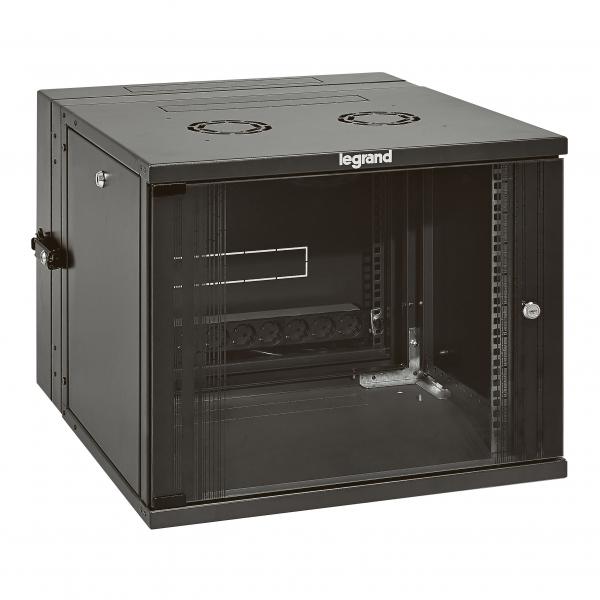 Photo Coffret pivotant 19pouces livré monté Linkeo capacité 21U - 1004x600x610mm | Ref : 646225