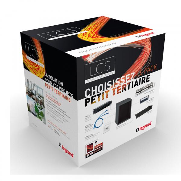Photo Pack coffret petit tertiaire 10pouces pour installation jusqu'à 8 prises RJ45 | Ref : 646270