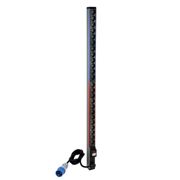 Photo PDU standard monophasé Zéro - U LCS³ avec 24 prises 2P+T et cordon d'alimentation 3m avec fiche 2P+T | Ref : 646851
