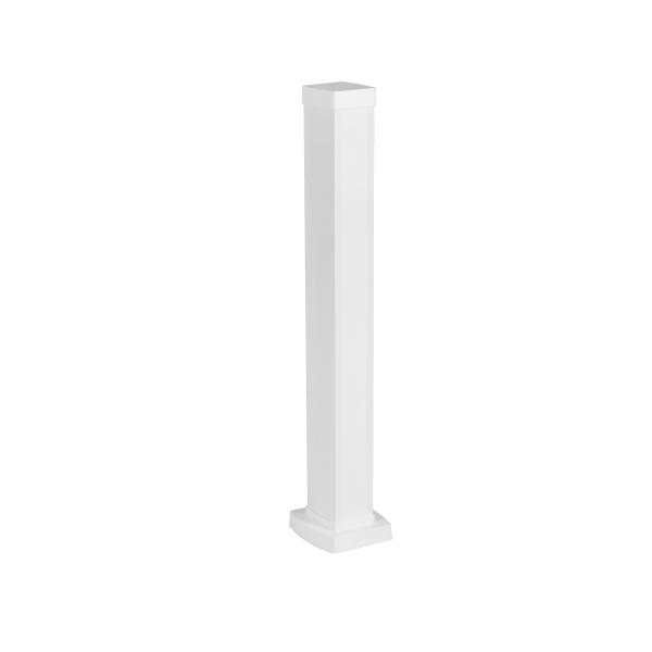 Photo Colonnette � clippage direct 1 compartiment 2 faces hauteur 0,68m couvercle PVC et corps en alu � blanc RAL9003 | Ref : 653003