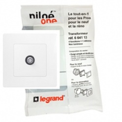 Photo Niloe one - Prise TV simple Nilo� - 0-2400 MHz - m�le - �toile blind�e - Pur | Ref : 664151