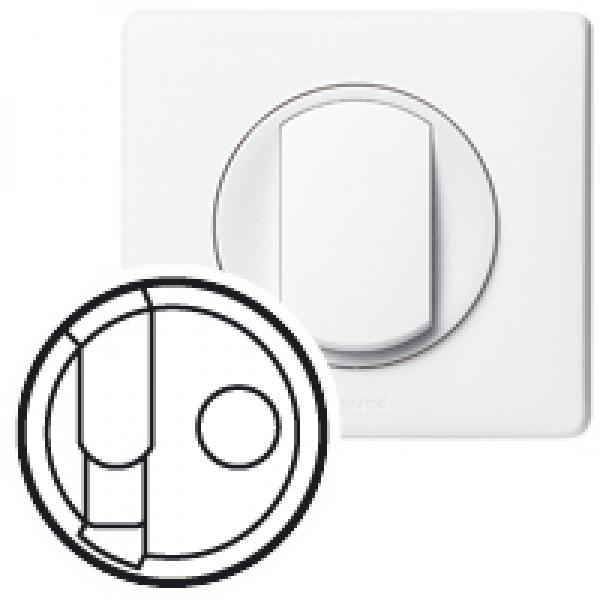 Photo Enjoliveur Céliane pour prise téléphone RJ45 et TV simple - Blanc | Ref : 068239