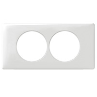 Photo Plaque Cliane Laqu 2 postes pour rnovation entraxe 57mm  -  finition Blanc | Ref : 068808