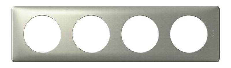 Placca Di Copertura Legrand Céliane 4 Moduli, Alluminio Serpente, Per Meccanismi Serie Celiane - 2