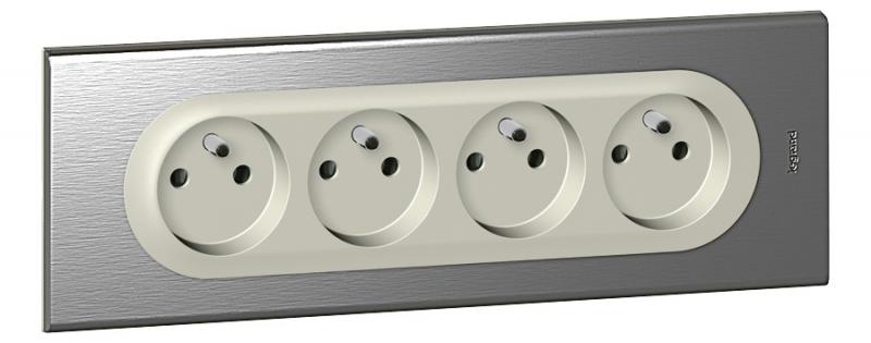 Photo Plaque Cliane Matires 6  8 modules  -  finition Inox Bross | Ref : 069106