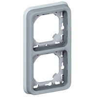 Photo Support plaque tanche 2 postes verticaux Plexo composable IP55 - gris | Ref : 069685