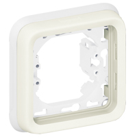 Photo Support plaque étanche 1 poste Plexo composable IP55 - blanc | Ref : 069692
