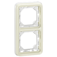 Photo Support plaque tanche 2 postes verticaux Plexo composable IP55 - blanc | Ref : 069696