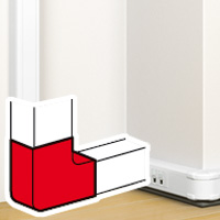 Photo Angle plat 90 pour goulotte  clippage direct Mosaic 50x105mm  -  blanc | Ref : 075642