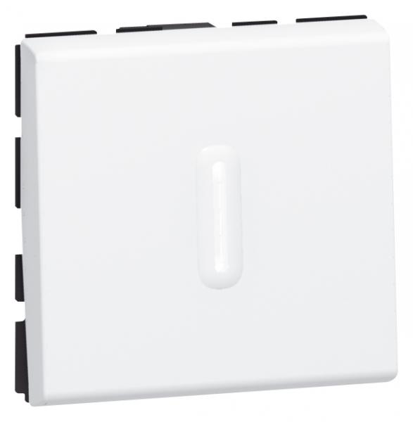 Photo Poussoir inverseur  voyant 6A 250V~ Mosaic 2 modules - blanc | Ref : 077042