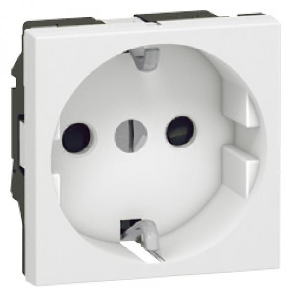 Photo Prise de courant 2P+T  puits germanique spciale 4mm et repiquage Mosaic 2 modules avec bornes  v | Ref : 077213