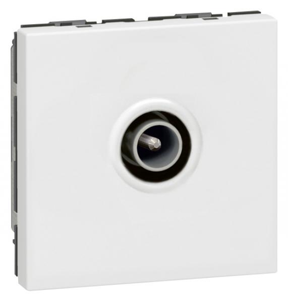 Photo Prise tlvision 9,52mm mle Mosaic 2 modules  -  blanc | Ref : 078782