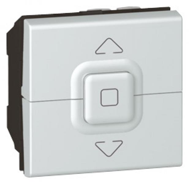 Photo Interrupteur de volets roulants 500W maximum Mosaic 2 modules  -  alu | Ref : 079226