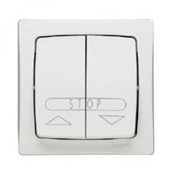 Photo Poussoir pour volets roulants Appareillage saillie complet  -  blanc | Ref : 086010