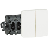 Photo Double poussoir 6A Appareillage saillie composable  -  blanc | Ref : 086121