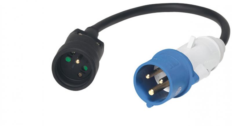 Photo Cordon adaptateur pour borne de camping longueur 0.3m - avec tiquette Gencod | Ref : 090040