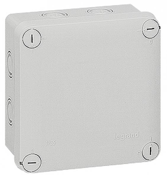 Photo Boîte de dérivation carrée à 7 entrées pour presse - étoupe Plexo dimensions 105x105x55mm - gris R | Ref : 092024