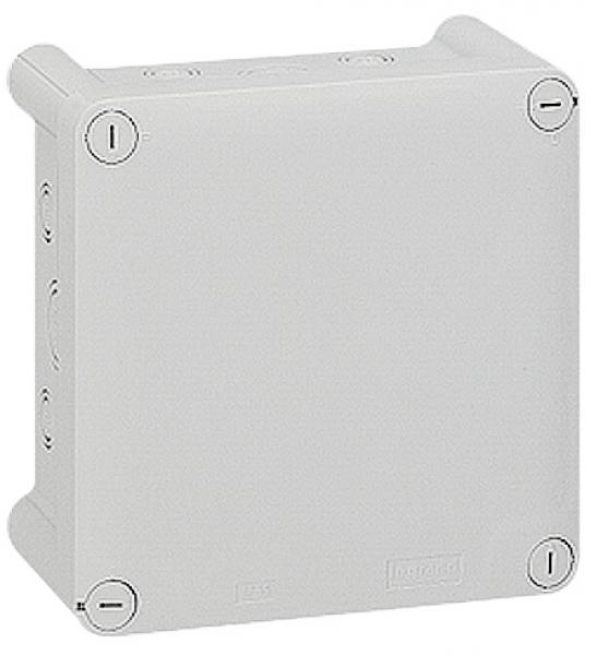 Photo Boîte de dérivation carrée pour presse - étoupe Plexo dimensions 130x130x74mm  -  gris RAL7035 | Ref : 092034