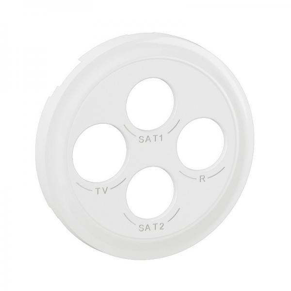 Photo Enjoliveur prise TV-R-SAT-SAT 2 cbles nouveau Cliane - Blanc | Ref : CB0393