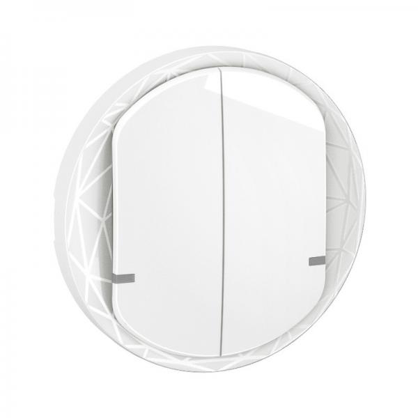 Photo Enjoliveur interrupteur double nouveau Cliane with Netatmo - Blanc | Ref : CB1415