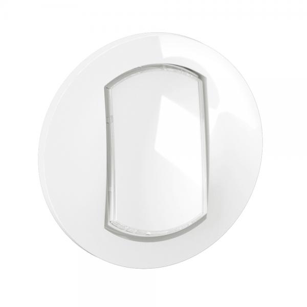 Photo Enjoliveur inter ou va-et-vient avec porte-tiquette nouveau Cliane - Blanc IP44 | Ref : CB7001