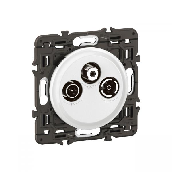 Photo Prise tlvision sorties multiples nouveau Cliane TV-R-SAT DAB+ - prmont Blanc | Ref : CC0388