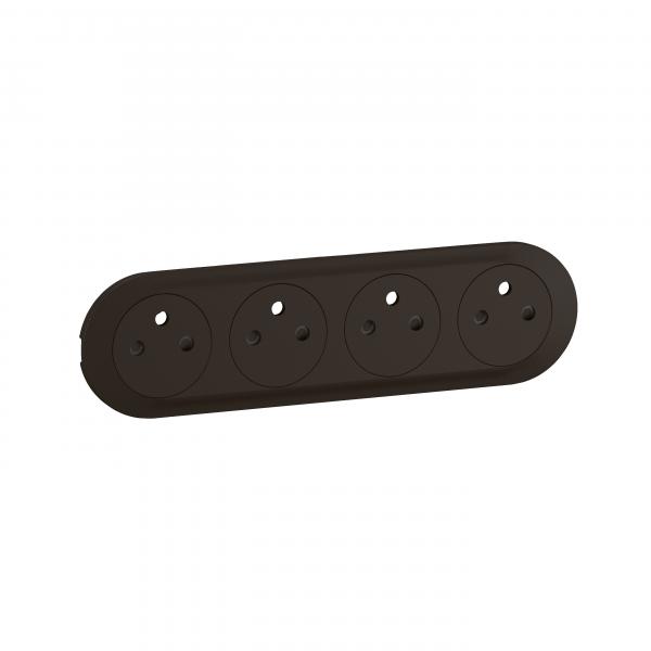 Photo Enjoliveur prise prcble 4x2P+T compacte Surface nouveau Cliane - Noir | Ref : CN0114