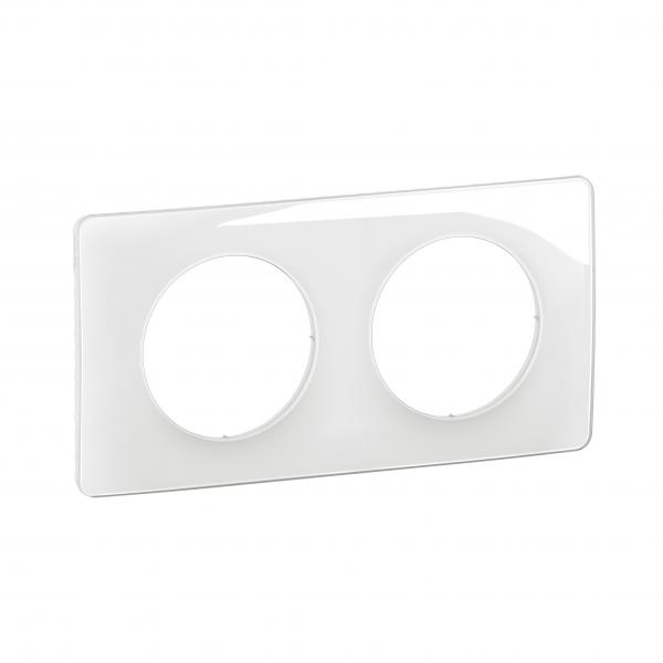 Photo Plaque de finition nouveau Cliane 2 postes - Blanc Emaill | Ref : CP0002