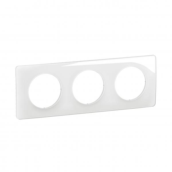 Photo Plaque de finition nouveau Cliane 3 postes - Blanc Emaill | Ref : CP0003