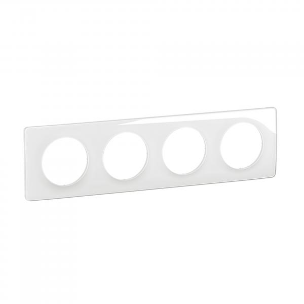 Photo Plaque de finition nouveau Cliane 4 postes - Blanc Emaill | Ref : CP0004
