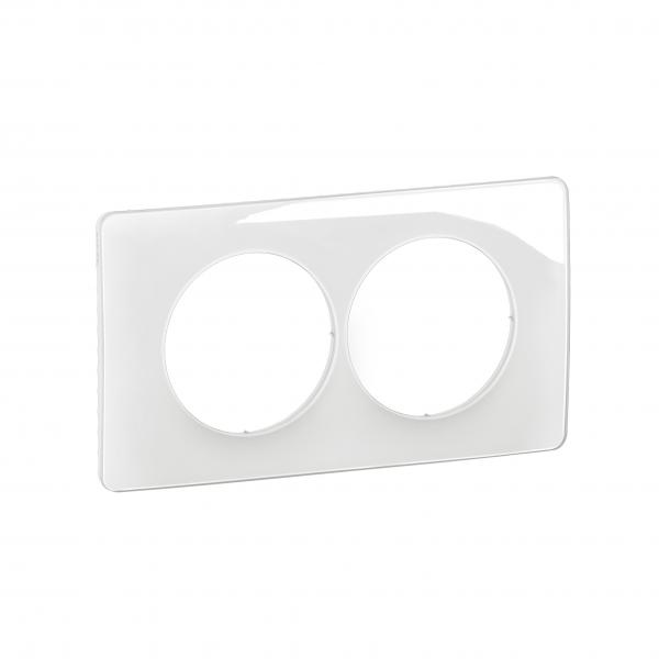 Photo Plaque de finition nouveau Cliane 2 postes spciale rnovation - Blanc Emaill | Ref : CP0006