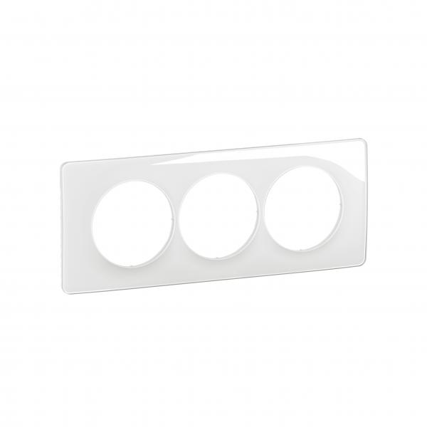Photo Plaque de finition nouveau Cliane 3 postes spciale rnovation - Blanc Emaill | Ref : CP0007