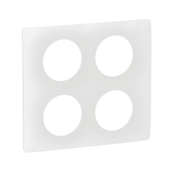 Photo Plaque de finition nouveau Cliane 2x2 postes - Blanc Emaill | Ref : CP0009