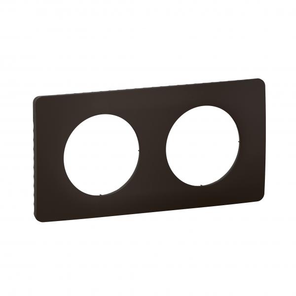 Photo Plaque de finition nouveau Cliane 2 postes - Noir Mat | Ref : CP0102
