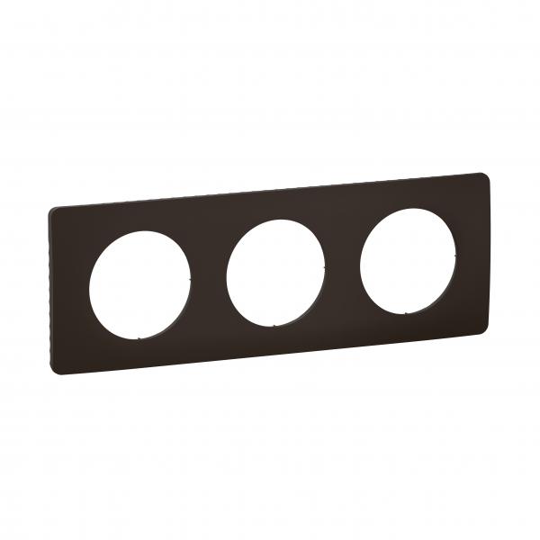 Photo Plaque de finition nouveau Cliane 3 postes - Noir Mat | Ref : CP0103